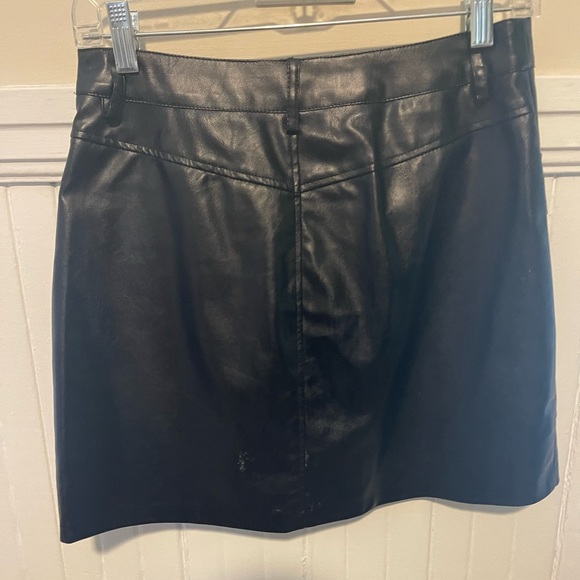 Fashion Nova women’s black leather mini button skirt, like new, size M - Picture 2 of 2